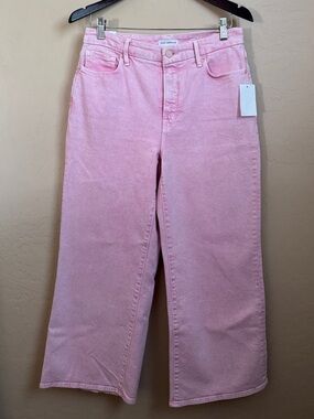 Good American Pink Wide-Leg High-Rise Jeans size 6